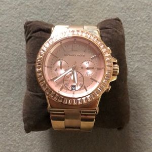 Rose gold MK watch with double faced glass